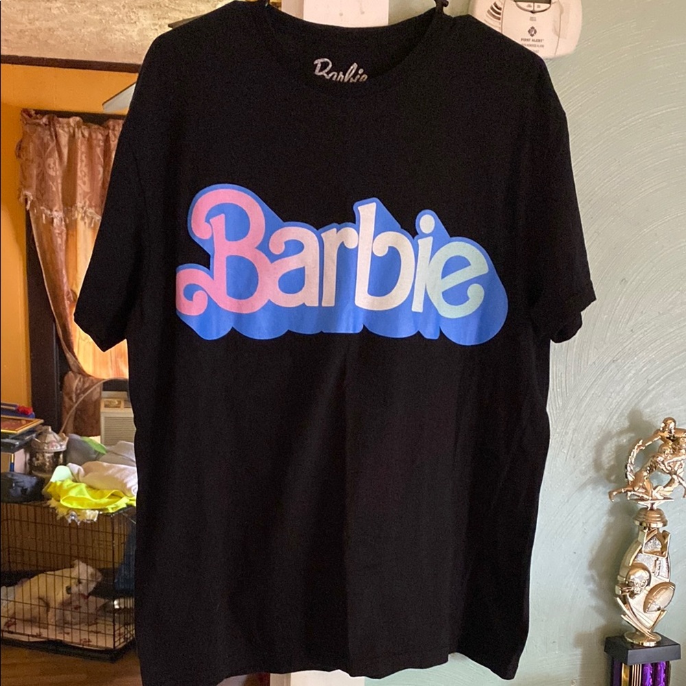 Barbie Kids Black T-Shirt with Blue and Pink Logo